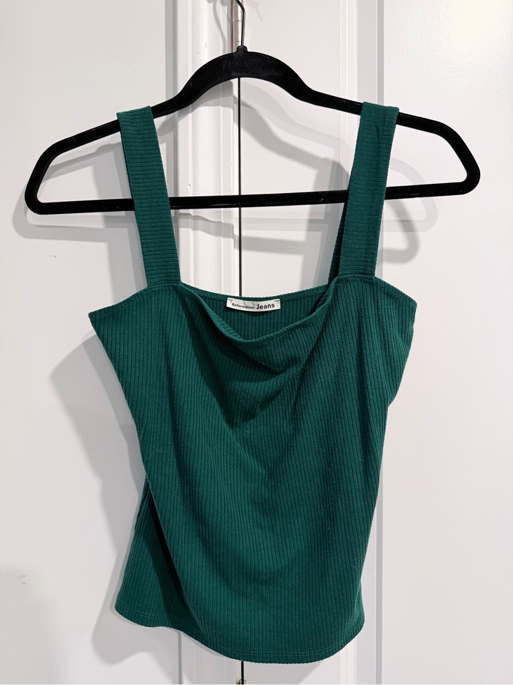 Reformation Jeans Green Ribbed Tank Top